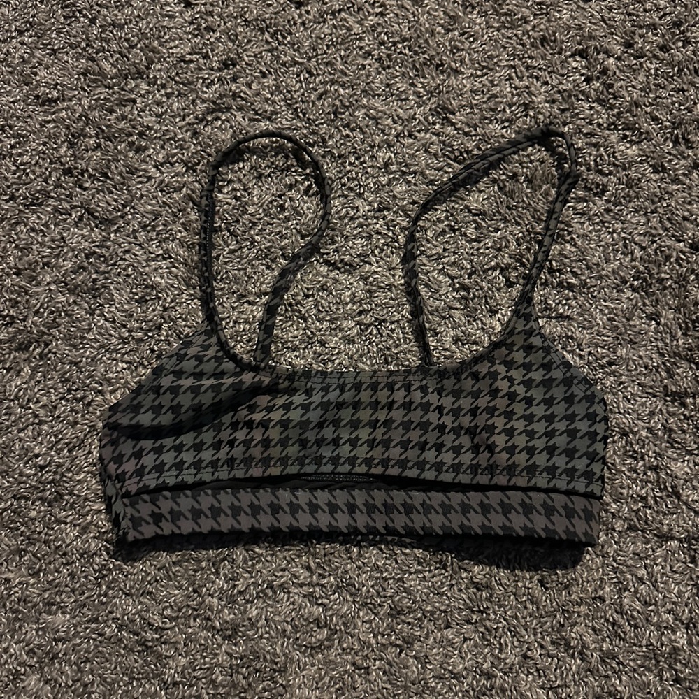 iHeartRaves Black Houndstooth Crop Top
